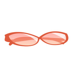 Red sunglasses for women. Vector isolated illustration.