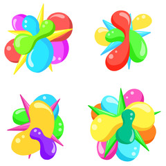 Colourful Abstract Hand Drawn Balloon Bubble Loco or Icon  Vector Illustrations To brighten Up a Design
