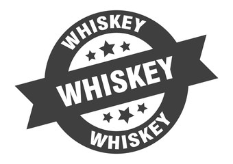 whiskey sign. whiskey round ribbon sticker. whiskey tag