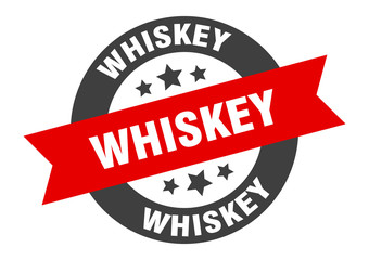 whiskey sign. whiskey round ribbon sticker. whiskey tag