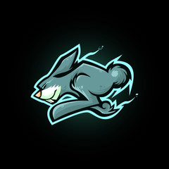 running rabbit gaming mascot vector illustration
