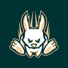 running rabbit gaming mascot vector illustration