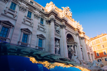 Naklejka na ściany i meble Rome, Italy - Dec 30, 2019: Trevi Fountain, Rome, Lazio, Italy