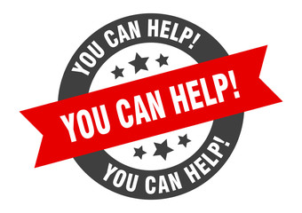 Obraz premium you can help sign. you can help round ribbon sticker. you can help tag