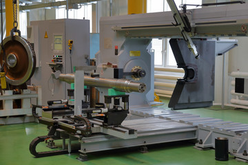Inside the Mitino electric depot for the maintenance and repair of passenger trains and cars of the city metro. Moscow, Russia