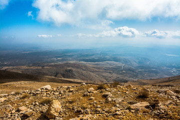 Aussicht auf den Golanhöhen, Mount Hermon in Israel