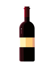 wine bottle on white background