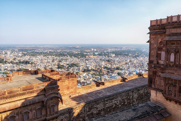 Fototapeta premium cannons on mehrangarh fort wall