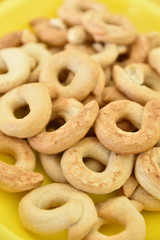 Salted Apulian Taralli a typical dish of the traditional cuisine of Puglia.