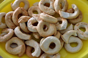 Salted Apulian Taralli a typical dish of the traditional cuisine of Puglia.