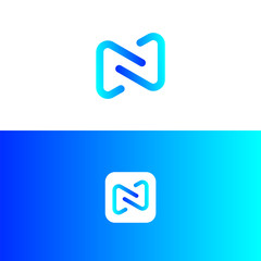 Fototapeta Modern monogram letter N logo, black and N/n emblem design, n letter, n logo, n icon obraz
