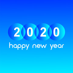 Happy new year 2020 Text Design vector. happy new year 2020