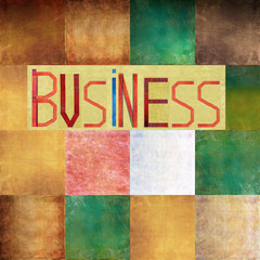 Textured, geometric background image depicting the word: Business
