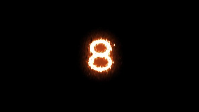 Top Ten Countdown From Number 10 To 1 In Burning Flame Realistic Animation Effect