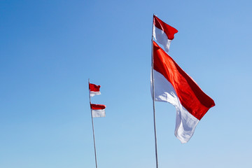 The Indonesian flag (Merah Putih) flew on independence day