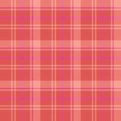 Seamless pattern in lovely red, light orange and bright pink colors for plaid, fabric, textile, clothes, tablecloth and other things. Vector image.