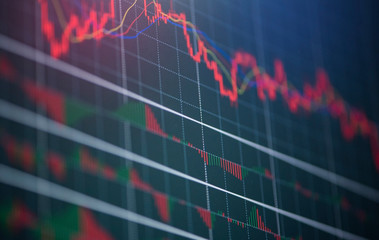 Stock crash market exchange loss trading graph analysis investment indicator business graph charts of financial digital background down stock crisis red price in down trend chart fall