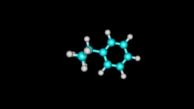 Rotating cumene molecular structure video
