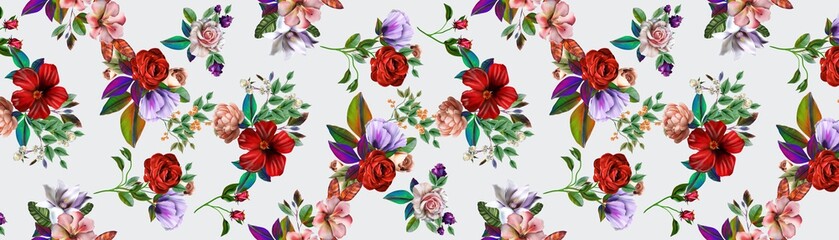 Flowers are full of romance,the leaves and flowers art design