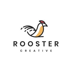 Modern rooster  logo Premium Vector