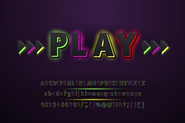 digital alphabet font music with colorful typography. vector illustraton