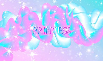 Princess background. Stars pink. Unicorn pattern.