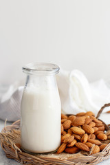 Vegan almond milk, non dairy alternative milk