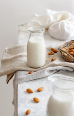 Vegan almond milk, non dairy alternative milk