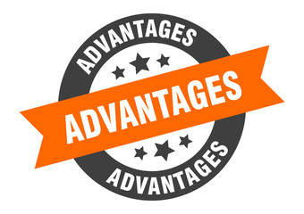 Fototapeta premium advantages sign. advantages round ribbon sticker. advantages tag