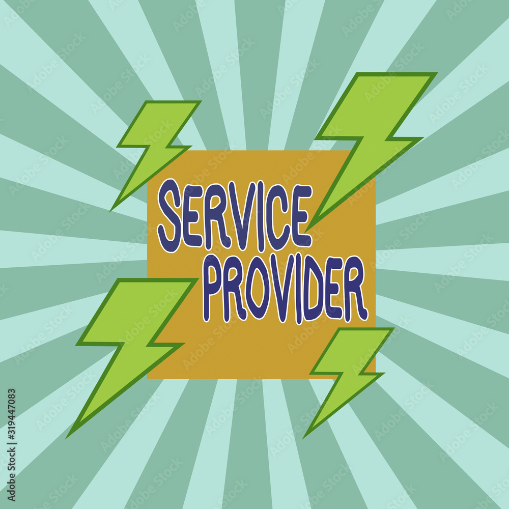 Poster text sign showing service provider. business photo text a company that provides subscribers access t