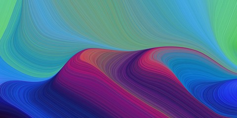 Obraz premium artistic flowing art with modern soft curvy waves background illustration with steel blue, cadet blue and indigo color