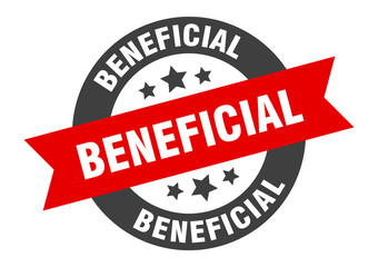 beneficial sign. beneficial round ribbon sticker. beneficial tag