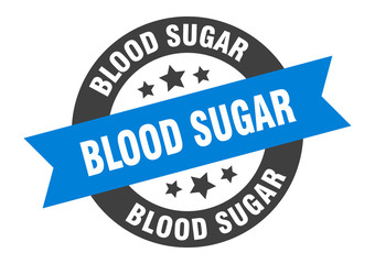 blood sugar sign. blood sugar round ribbon sticker. blood sugar tag