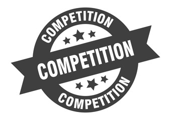 competition sign. competition round ribbon sticker. competition tag