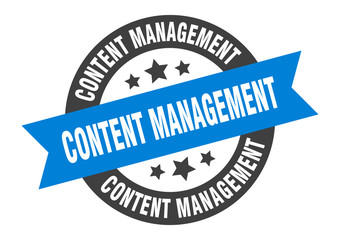 content management sign. content management round ribbon sticker. content management tag