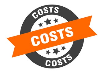 costs sign. costs round ribbon sticker. costs tag