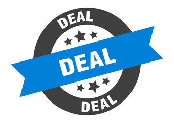 Fototapeta premium deal sign. deal round ribbon sticker. deal tag
