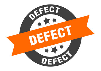 defect sign. defect round ribbon sticker. defect tag