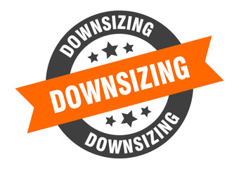 Fototapeta premium downsizing sign. downsizing round ribbon sticker. downsizing tag