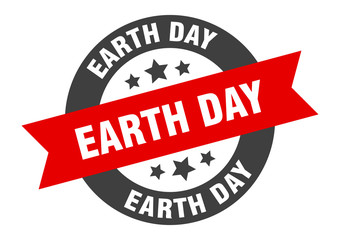 earth day sign. earth day round ribbon sticker. earth day tag