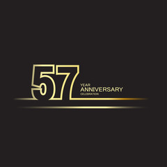 57 Year Anniversary Vector Template Design Illustration