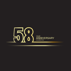 58 Year Anniversary Vector Template Design Illustration