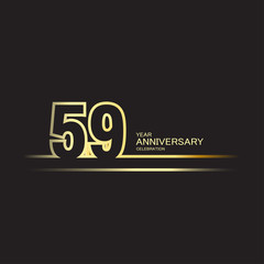 59 Year Anniversary Vector Template Design Illustration