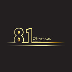 81 Year Anniversary Vector Template Design Illustration