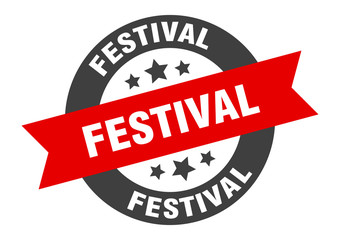 festival sign. festival round ribbon sticker. festival tag