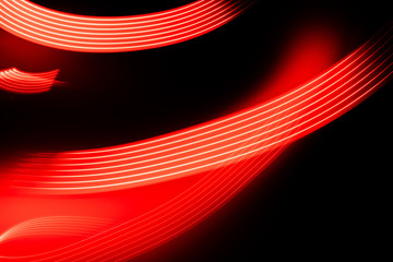 Tapeta 3D, na czarnym tle, czerwone linie malowane ręcznie © andsko