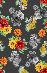 Obraz premium Flowers are full of romance,the leaves and flowers art design
