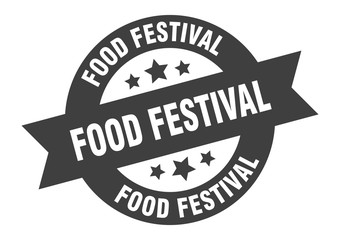 food festival sign. food festival round ribbon sticker. food festival tag