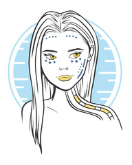 Futuristic girl design, vector illustration