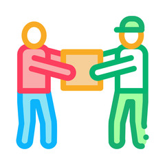 Transfer and Issue of Parcel Icon Vector. Outline Transfer and Issue of Parcel Sign. Isolated Contour Symbol Illustration